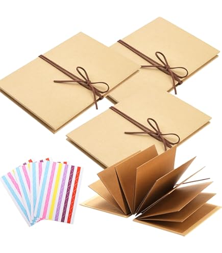Amazon.com: Hacaroa 4 Pack 6 x 8 Inches Accordion Scrapbook Brown