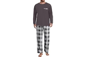 NUOKESASI Mens Pajamas Set Lightweight Nightwear Pjs Sleepwear Quick Dry Soft Comfy Long Sleeve Loungewear With Pocket