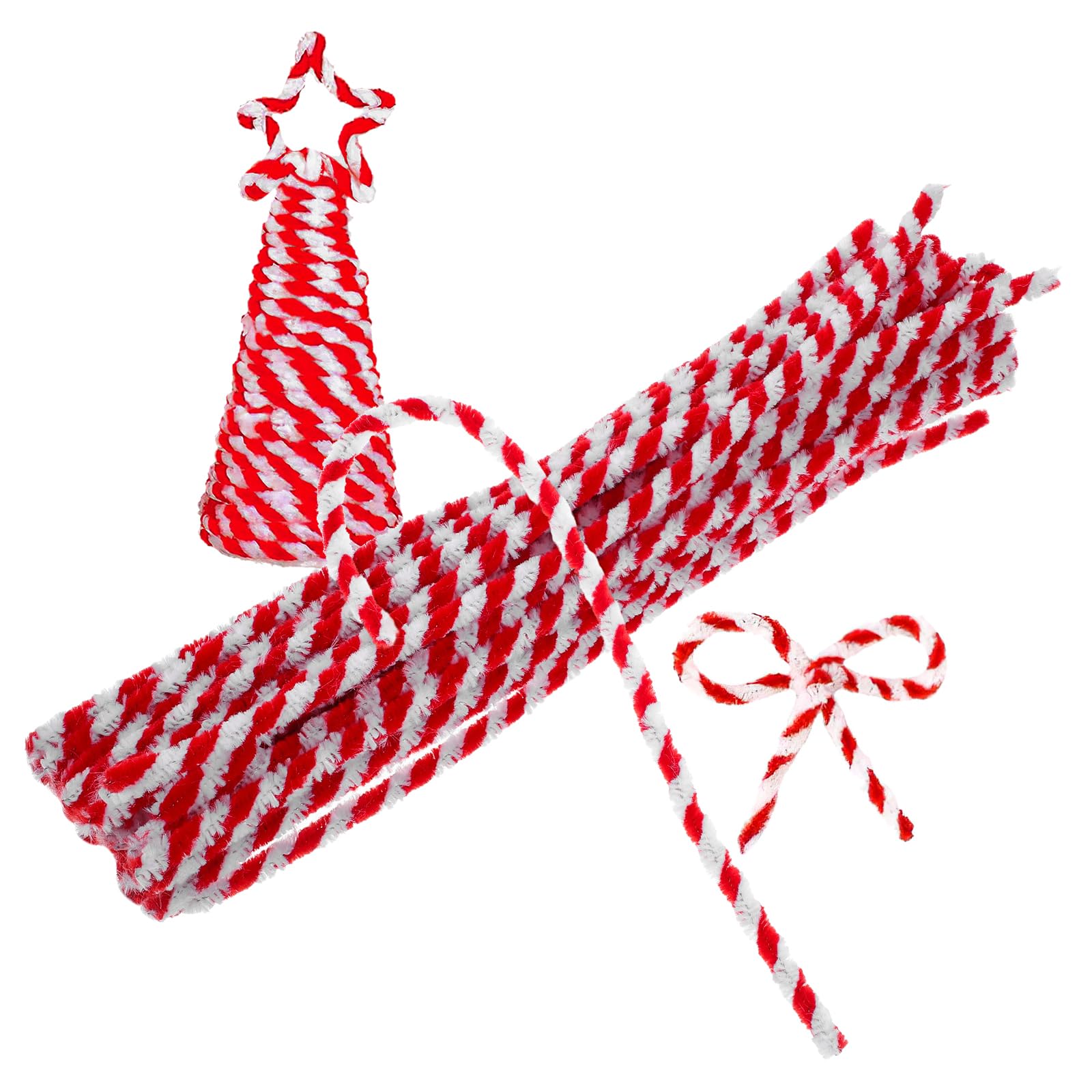 50PCS Christmas Cleaners Chenille Stems Cleaners Christmas Craft Cleaners 30cm x 6mm Cleaners Cleaners for Craft for DIY Crafting Xmas Tree Decor