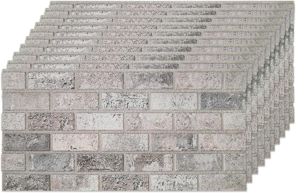 IZODEKOR 10-Pcs 3D Brick Wall Panels Beige Dream 5m2 Outdoor Cladding