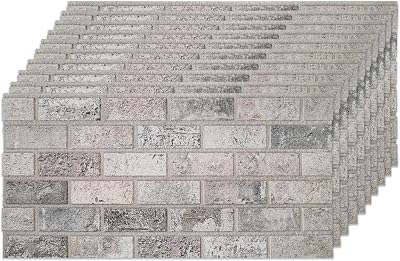 IZODEKOR 10-Pcs 3D Brick Wall Panels Beige Dream 5m2 Outdoor Cladding