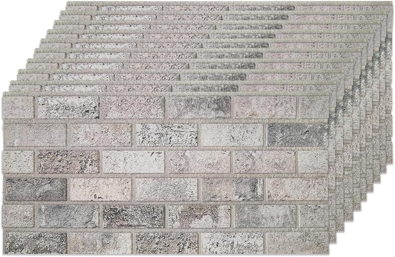 IZODEKOR 10-Pcs 3D Brick Wall Panels Beige Dream 5m2 Outdoor Cladding