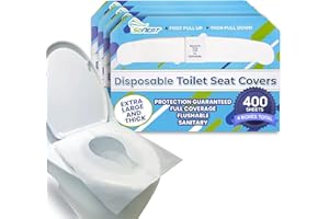 SONEAT Disposable Toilet Seat Covers XL Half Fold Flushable – 400 Sheets (4 Pack) for Public Facilities, Office, School, Hotel & Business Use – Premium toilet seat cover For Commercial Wall Dispenser