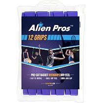 Alien Pros Grip Anti-transpirant Pour Raquette – Lot De 6/12/60, Pré-découpé, PU 120 Cm, Universel Tennis Badminton