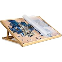 Becko Adjustable Wooden Puzzle Board with A Cover Jigsaw Puzzle Plateau Puzzle Easel for Adults and Kids for Puzzles Up to 10