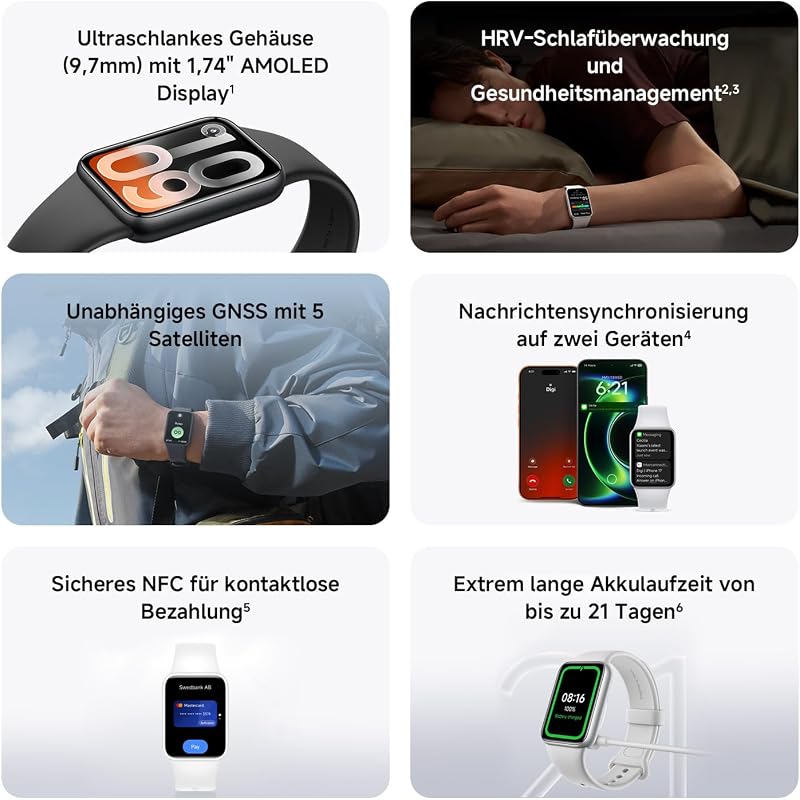 Smart Band 10 Pro NFC, Fitness-Armband, Weiß
