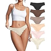 DEANGELMON Seamless Thongs for Women No Show Thong Underwear Women Comfortable Multiple Pack