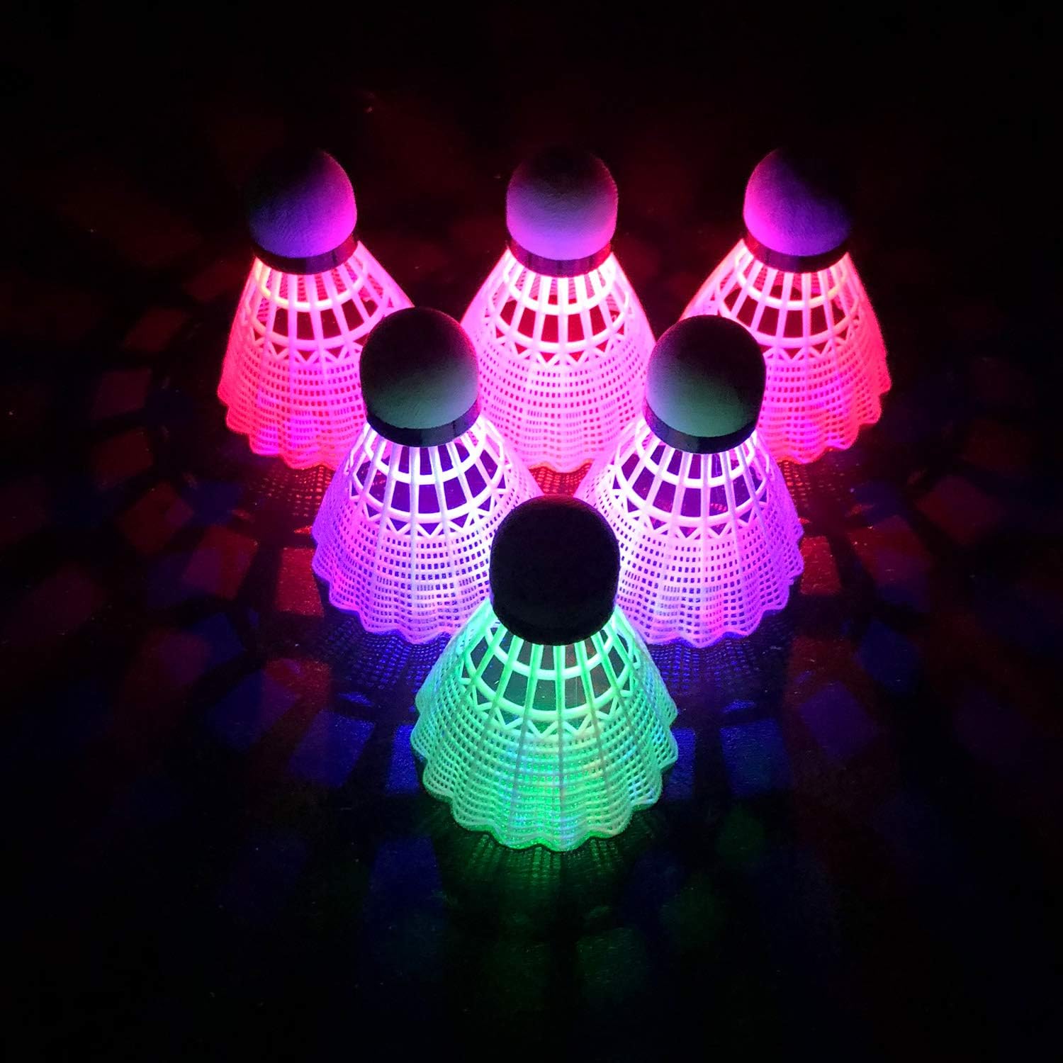 Senston LED Badminton Shuttlecocks Nylon, Dark Night Glow Badminton Ball Lighting for Outdoor Indoor Sports Activities 6 Pack : Sports & Outdoors