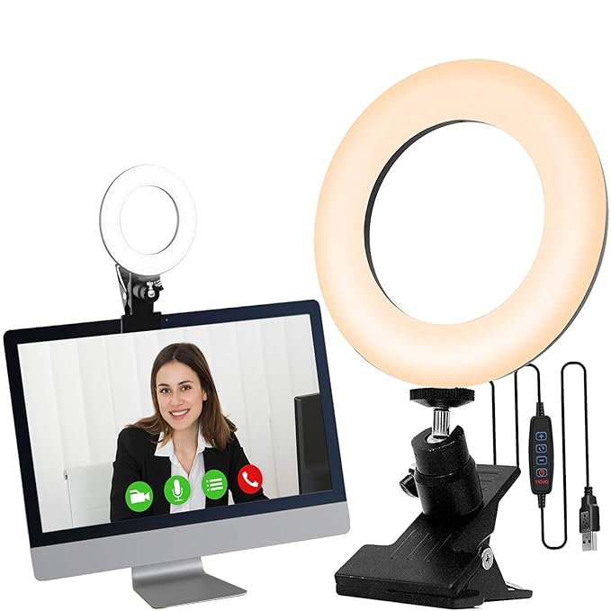 Video Conference Lighting Ring Light for Laptop Computer Monitor Clip