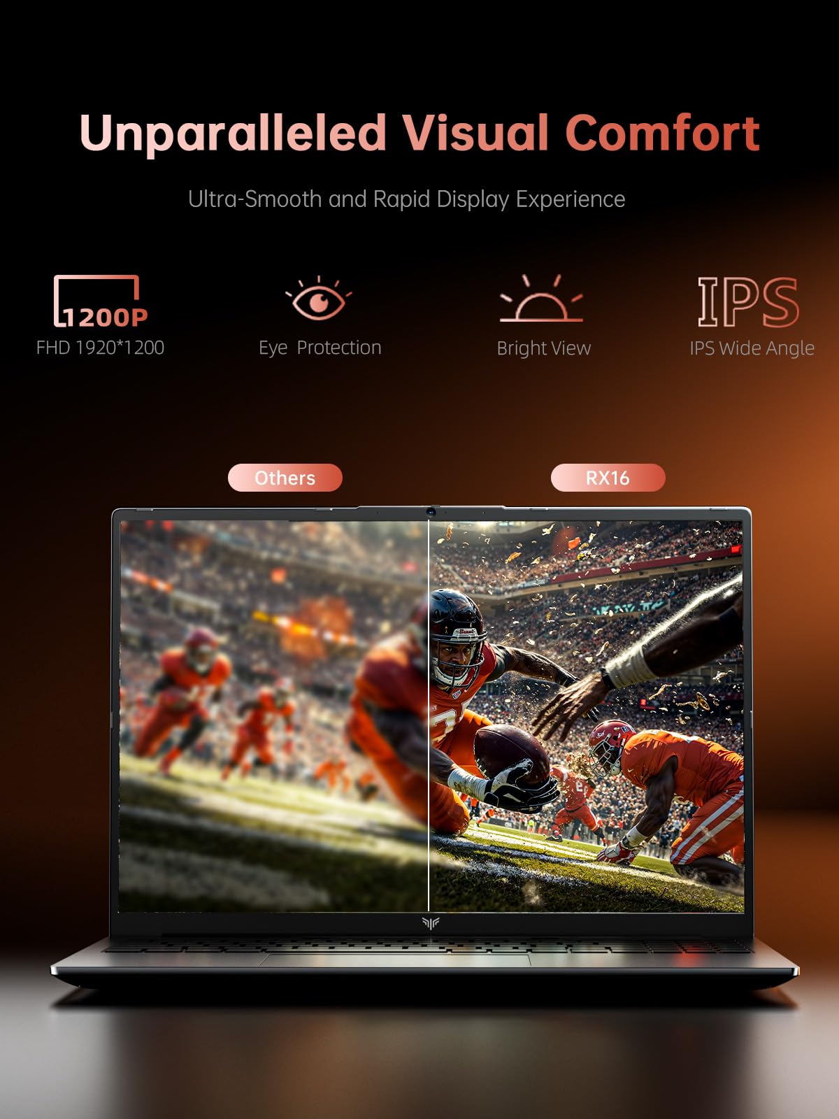 KAIGERR 2025 New Gaming Laptop, Laptop with AMD Ryzen 7 7735HS (8C/16T, Up to 4.75GHz), 16GB DDR5 512GB NVMe SSD Laptop Computer, Up to 4TB, 16-inch FHD Display, WiFi 6, Backlit KB, Type-C, Dual Fans
