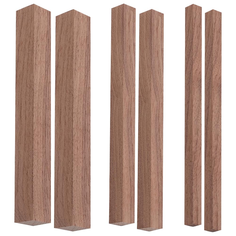 OLYCRAFT 6Pcs 3 Sizes Walnut Wooden Sticks 0.8/1.3/1.8cm Unfinished Wood Square Dowel Rods 15.2cm/6 Inch Long Craft Sticks for DIY Wood Crafts Model Making