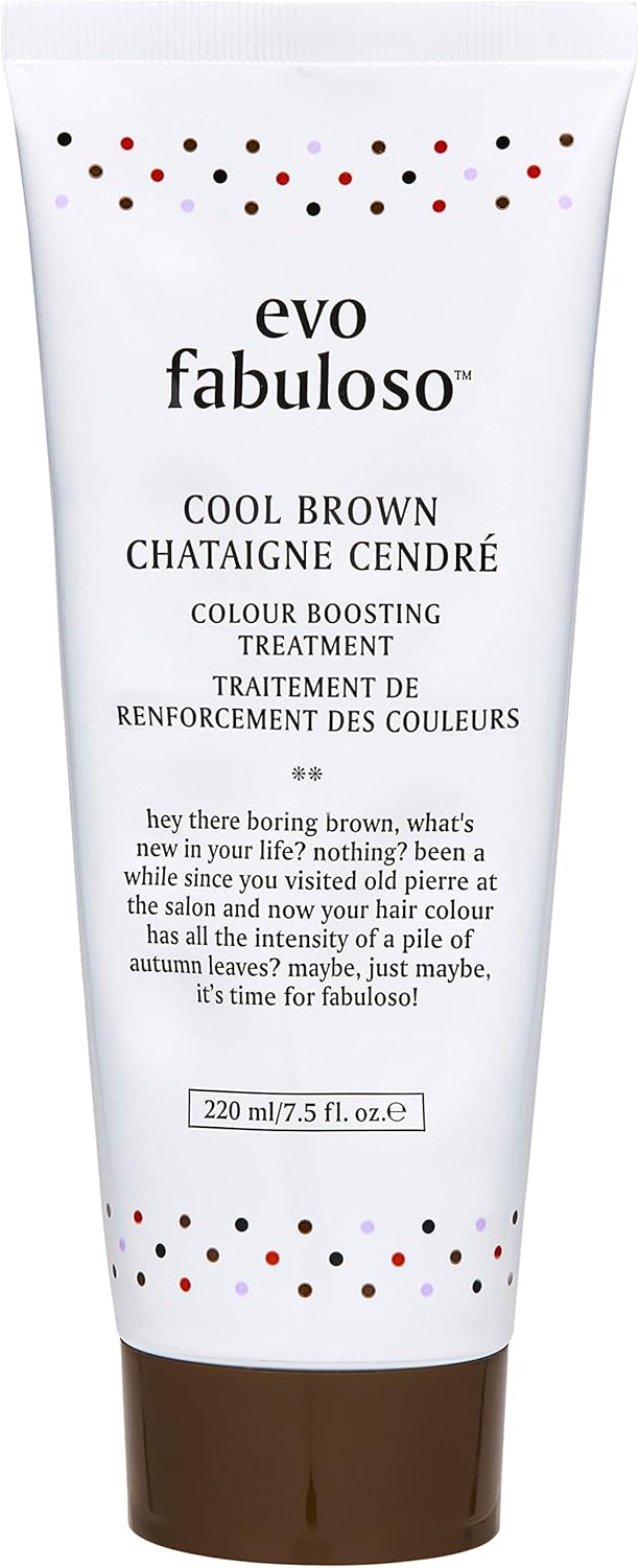 Evo Fabuloso Cool Brown Colour Depositing Conditioner for Dry & Coloured Hair - Toning Treatment to Refresh & Nourish - 220 mL