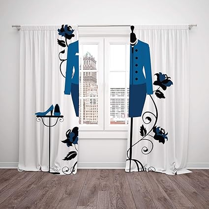 Amazon Com Polyester Window Drapes Kitchen Curtains Heels