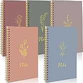 Gueevin 5 Pack Spiral Notebook Aesthetic School Supplies A5 Wide Ruled 160 Pages/ 80 Sheets Cute Notebook for Work Students School Office Supplies(Soft Colors,Classic)