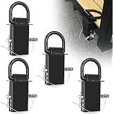 Suemoss 5/8" Heavy-Duty Stake Pocket D Rings with Anti-Loss Cord 4 Adjustable Hole 18,000 lbs Trailer Stake Pocket Tie-Down Utility for Flatbed Trucks and Trailers 4 Pack