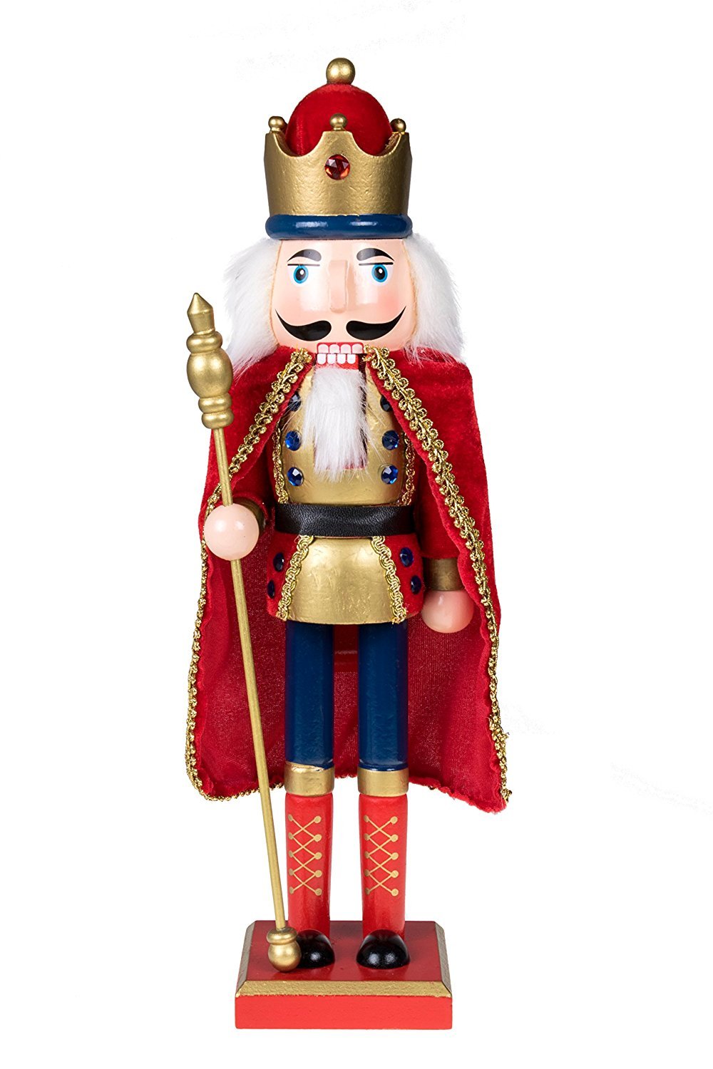 Photo 1 of Clever Creations Gold King 15 Inch Traditional Wooden Nutcracker, Festive Christmas Décor for Shelves and Tables