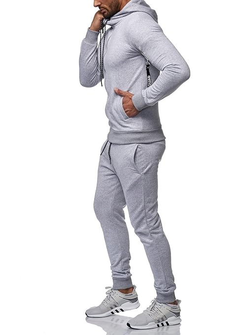 Violento Herren Sportanzug Basic Squad Anzug Jogginganzug Jacke Hose