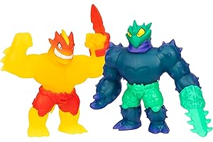 Heroes of Goo Jit Zu Meteor Madness Versus Pack, Flame Blazagon Versus Cacticus in The Ultimate Showdown, with Meteor Battle Gauntlet Weapons, Stretch Their Bodies 3 Times Their Size