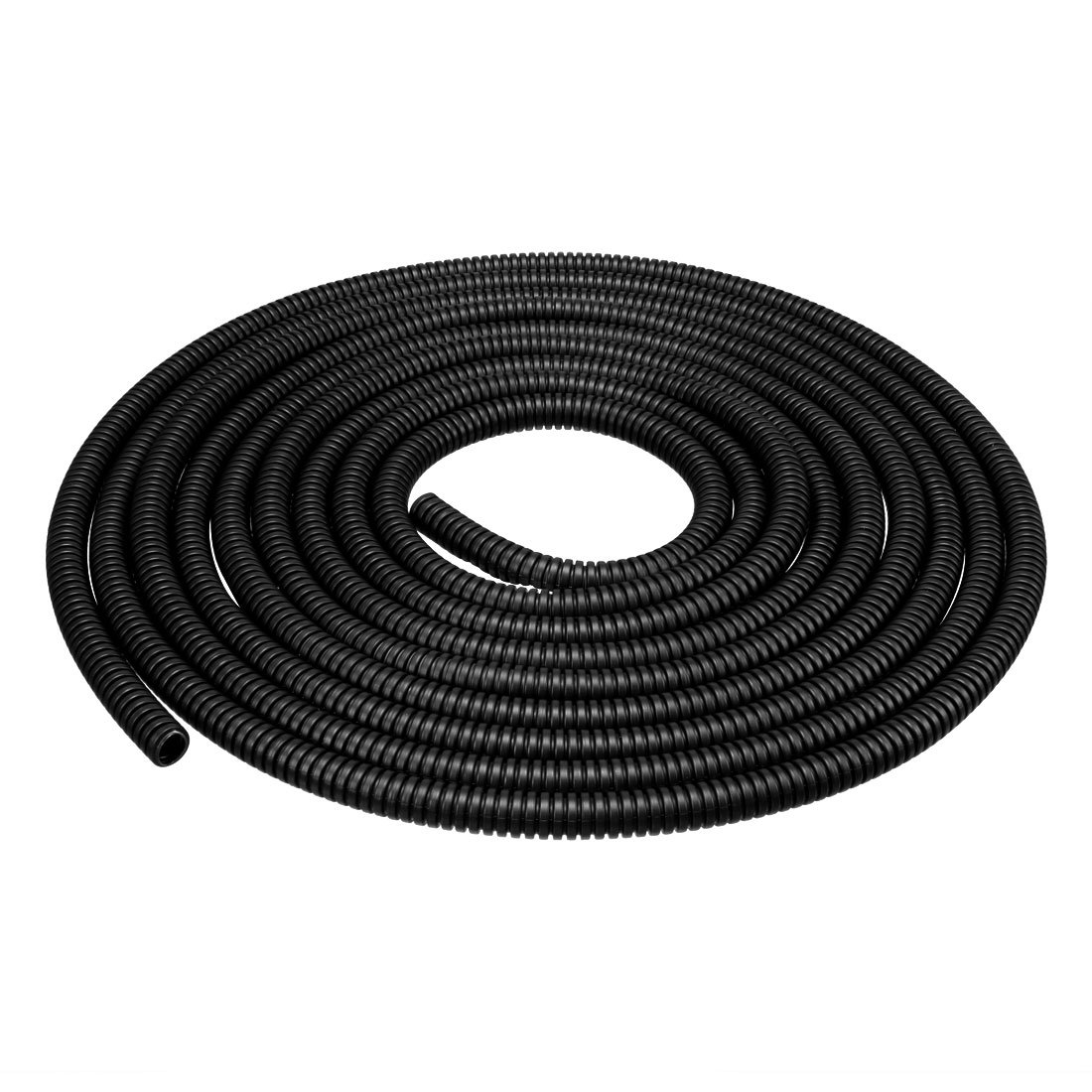 Sourcingmap 4.5 M 6 x 9 mm PP Flexible Corrugated Conduit Tube for Garden,Office Black