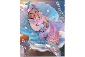 BABESIDE Mermaid Baby Doll Girl, 15-Inch Realistic Soft Baby Dolls with Shiny Mermaid Tail & Accessories, Cute Mermaid Toys for Girls Ages 3-10 Kids, Christmas, Birthday