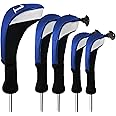 FINGER TEN Golf Club Head Covers Woods Driver Fairway Hybrid 3/4/5 Set, Headcovers Men 1 3 5 7 X Interchangeable Number Tag, Fit All Wood Clubs