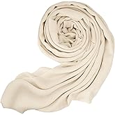 Eohak Women Lightweight Cotton Linen Scarf Long Fringe Scarves Shawl for Spring Summer Season Travel