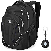 Swissdigital Design TSA Business Laptop Backpack For Men with Apple Find My,Travel Backpack With USB Charging Port,RFID Pockets Presents For Men Fits 15.6 Inch Computer | J16BT9508F-1
