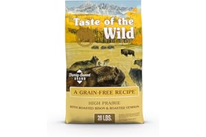 Taste of the Wild High Prairie Canine Grain-Free Recipe with Roasted Bison and Venison Adult Dry Dog Food, Made with High Protein from Real Meat and Guaranteed Nutrients and Probiotics 28lb