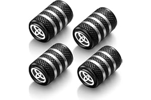 Fiuwrs Tire Valve Stem Cap Cover for Toyota Tacoma Avalon Camry Prius Avalon Corolla RAV4 Highlander Belt O-Ring Seal Corrosion Resistant Tire Air Cover Car Accessories 4 Pc Black