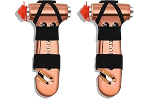 SZEOF Safety Hammer Cute with Window Breaker and Seat Belt Cutter,Car Emergency Escape Hammer,Escape Tool,Rose Gold,2PCS