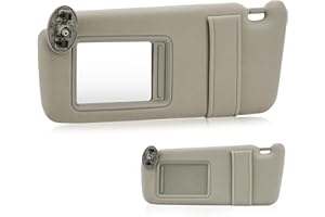HKPARTS Left Driver Side Sun Visor SunVisor for Toyota Camry 2007 2008 2009 2010 2011 Without Sunroof 74320-06780-B0 74320-33B81-B0 (Beige)
