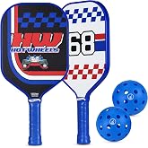 Pickleball Set 2-Player, Fiberglass Paddles