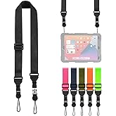 FIEIL Adjustable Shoulder Strap, Nylon Camera Strap, Comfortable Neck Strap for iPad, Cellphone Tablet, Camera, Laptop, Binocular, Luggage Bag (Black Universal Lanyard)