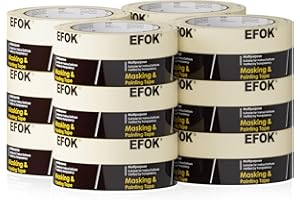 EFOK 10 Pack Masking Tape 2 Inch Wide Bulk, 2026 Upgrade White Painters Tape Anti-UV General Purpose, 1.88 Inch × 55 Yards Total 550 Yards