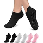 3/6 Pairs Grip Pilates Socks for Women, Non-slip Yoga Athletic Socks for Barre Ballet Barefoot Workout Hospital