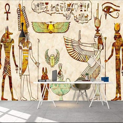 Amazon Kahsfa カスタマイズされた大壁画3d壁紙ノスタルジックなヴィンテージエジプト像テレビソファ寝室リビングルームの壁の 400cmx300cm 壁紙