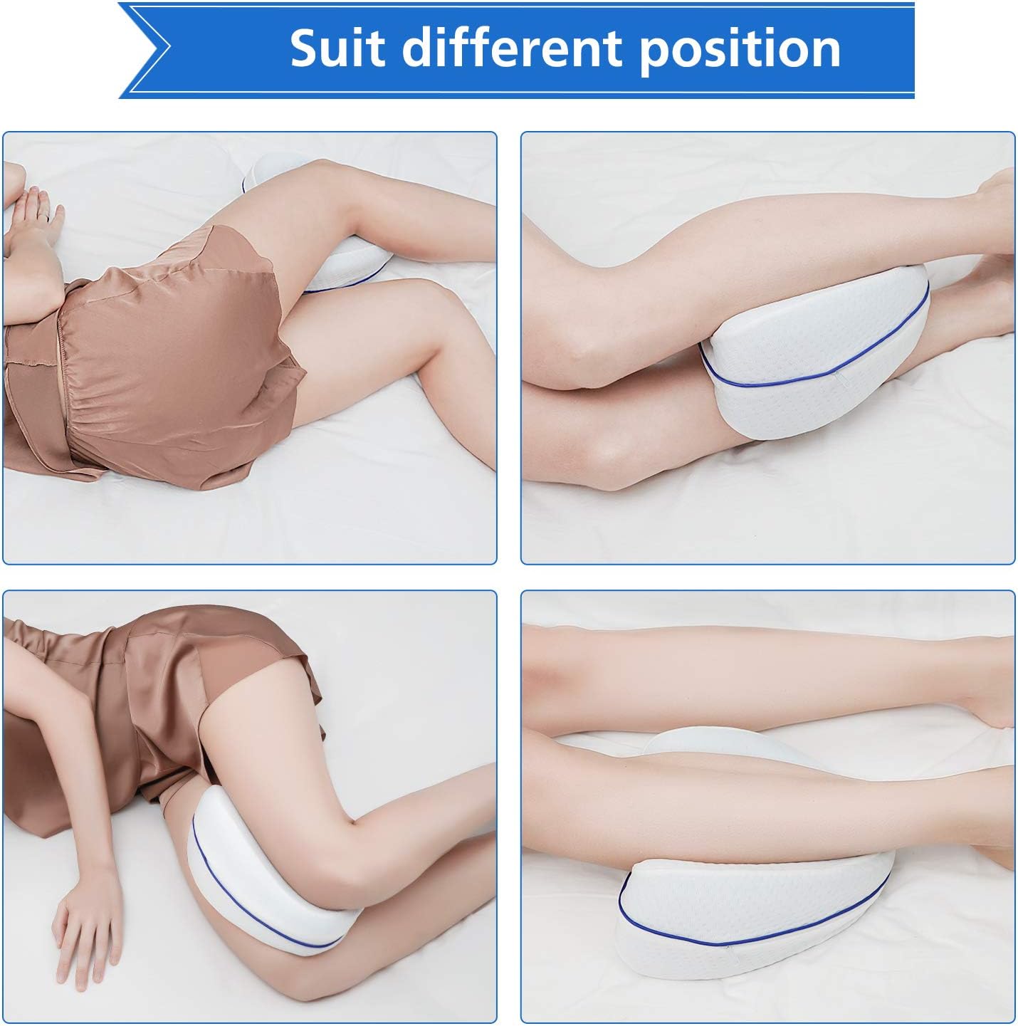 JORAIR Knee Pillow, Leg Pillow with Riser Vent, Knee Pillow for Sleeping, Back Pain, Leg Pain, Pregnancy, Hip and Joint Pain: Home & Kitchen