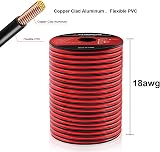 Viabrico 100 ft 18 AWG Low Voltage Wire 2 Conductor Red Black Spool view 2