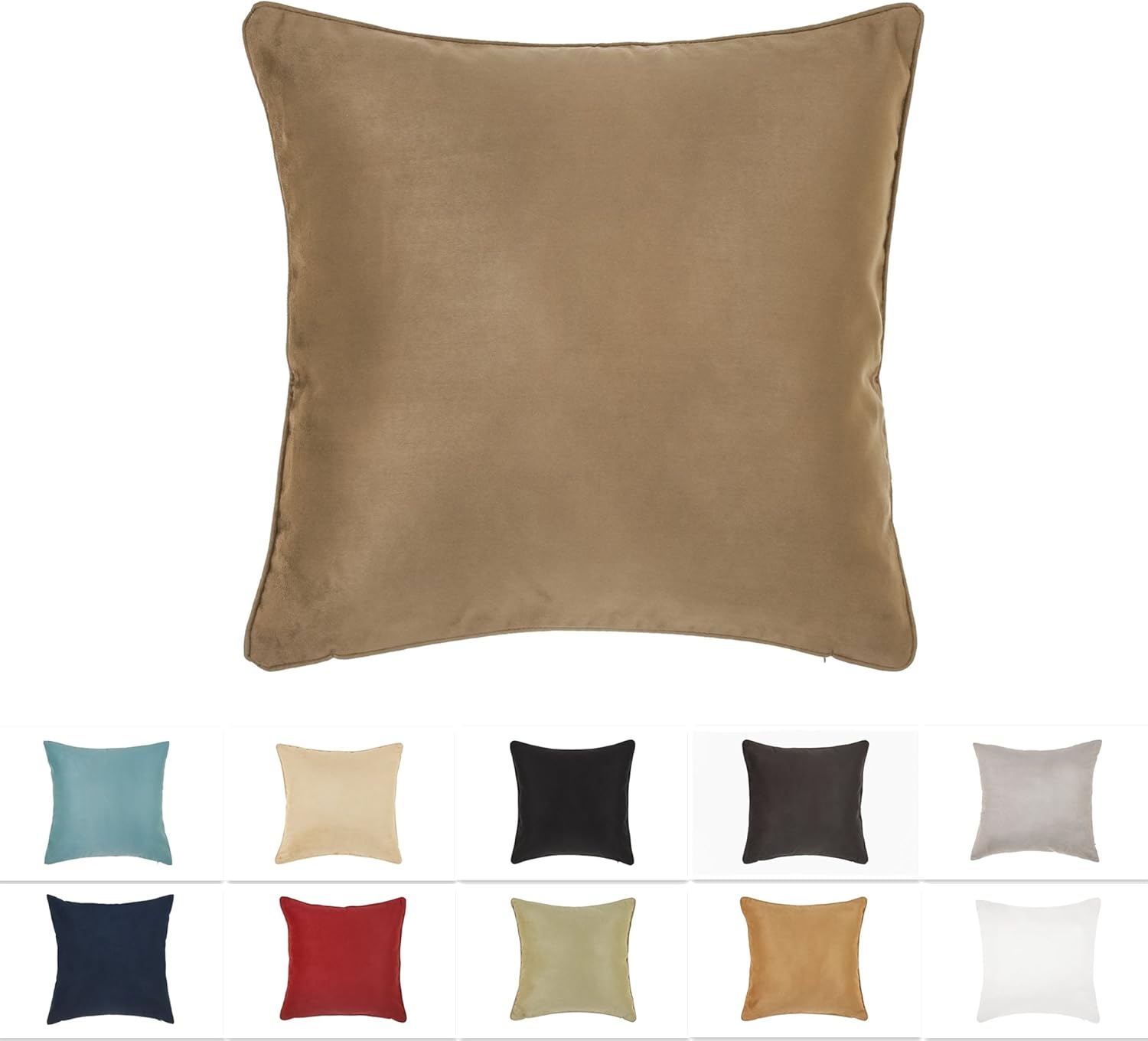 Amazon Com Dreamhome 26 X 26 Inches Light Brown Color Faux Suede