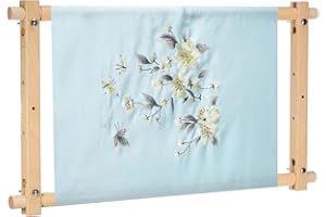 PATIKIL Needlepoint Embroidery Tapestry Scroll Frame, 21"x12" Beech Wood Cross Stitch Frame Needlepoint Holder Quilting Hoop 