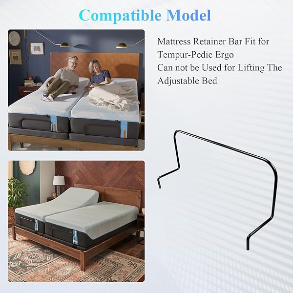 WFCYX 19 INCHES ACROSS MATTRESS RETAINER BAR, 63003441 FOOT RETAINER BAR, FIT FOR TEMPUR-PEDIC ERGO, CAN NOT BE USED FOR LIFTING THE ADJUSTABLE BED
