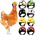 8 Pieces Hens Helmet Chicken Helmet Pet Safety Helmet Funny Parrot Helmet Chicken Bird Hat Headwear Small Pet Hard Hat Pet He