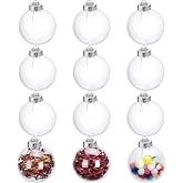 12 Pack Clear Plastic Fillable Ornament Ball 2.36''/60mm | for Christmas,Holiday, Wedding,Party,Home Decor
