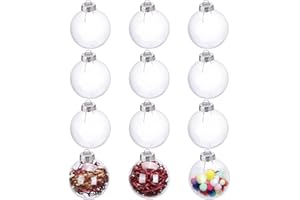 LYLYFAN 12 Pack Clear Plastic Fillable Ornament Ball 2.36''/60mm for Christmas,Holiday, Wedding,Party,Home Decor