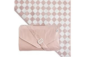 Tiny Twinkle Waterproof Picnic Blanket | 5'x7' 100% Recycled Polyester, Sandproof, Foldable, Portable for Beach, Camping, Travel (Beige Checkers)