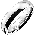 MJ Metals Jewelry Classic Mirror Polished White Tungsten Carbide 2mm to 10mm COMFORT FIT Wedding Band Ring