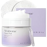 PURIPIA Metabiome Korean Toner Pads for Clear face Skin Care Soothing exfoliating Cotton Tea Tree Toning pad Sheet mask Blemish brightening Dry Facial Vitamin c Collagen