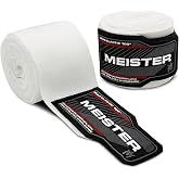 Meister Junior 108" Semi-Elastic Hand Wraps for MMA &amp; Boxing (Pair) | Premium cotton/spandex blend, sized for kids, women and smaller hands for boxing, MMA and Muay Thai