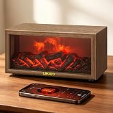 LEKATO 2-in-1 Flame Fireplace Decorative and Bluetooth Speaker | 5W Wireless Speakers with Clear Sound, Supports AUX/TF Card/USB/Bluetooth, USB Charge Fire Place Lamp for Camping Home Party