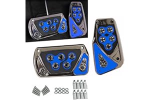 Merdege Pack of 2 Car Pedal Covers, Anti-Slip Vehicle Foot Treadle, 2.55In x 5.11In Automatic Pedal Pad, Universal Accessories for Most Cars (Blue)